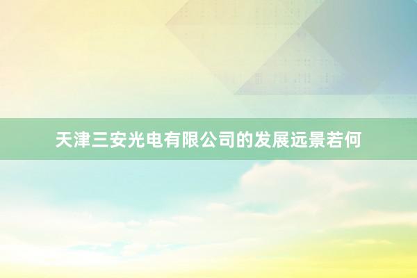 天津三安光电有限公司的发展远景若何